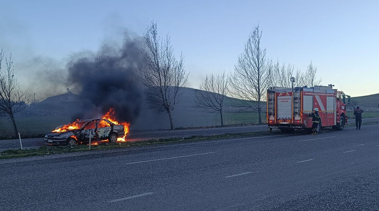 Kahramanmaraş’ta otomobil yangını