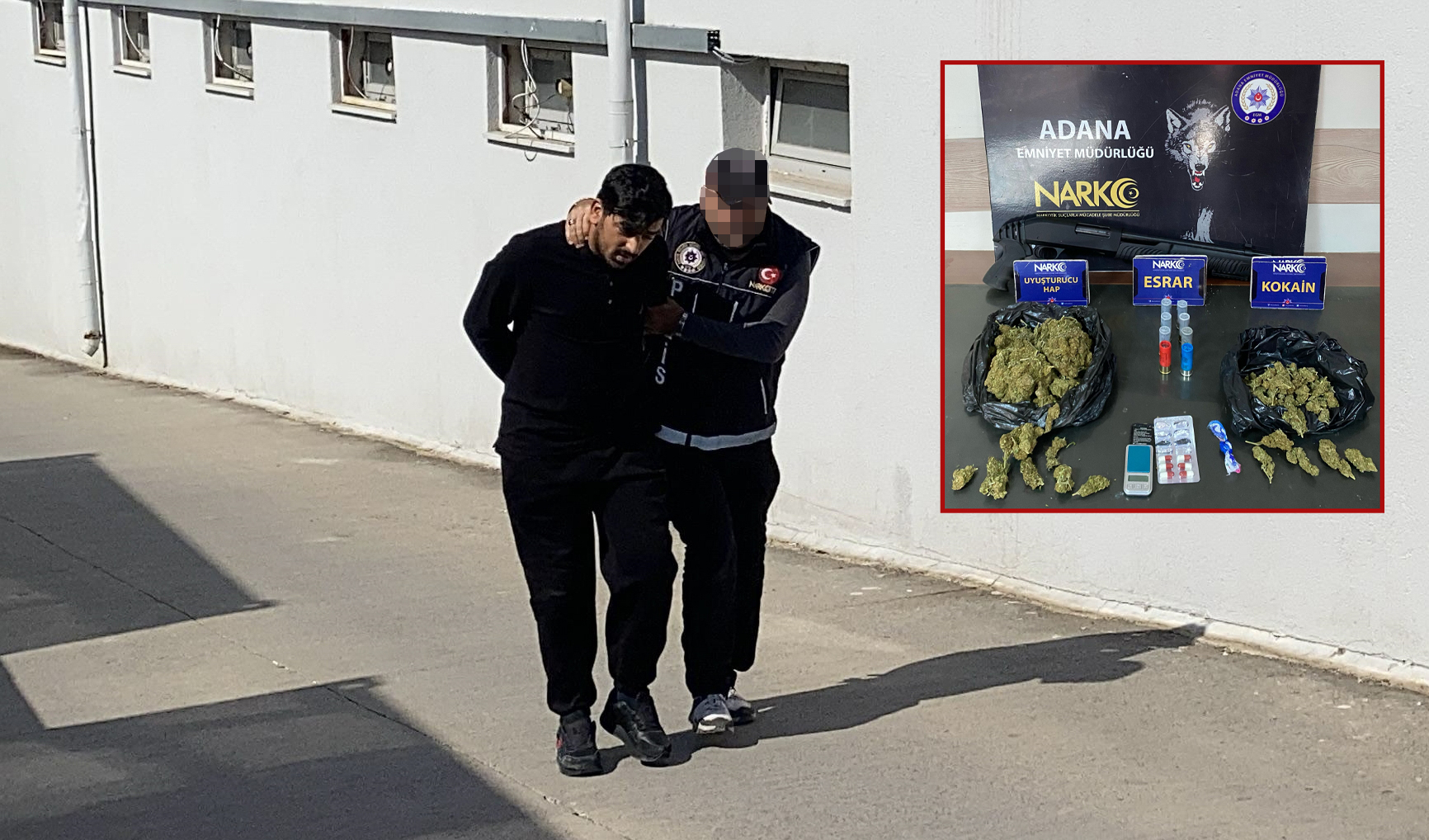 Adana’da uyuşturucu ve silah bulunan ofisteki 1 kişi tutuklandı
