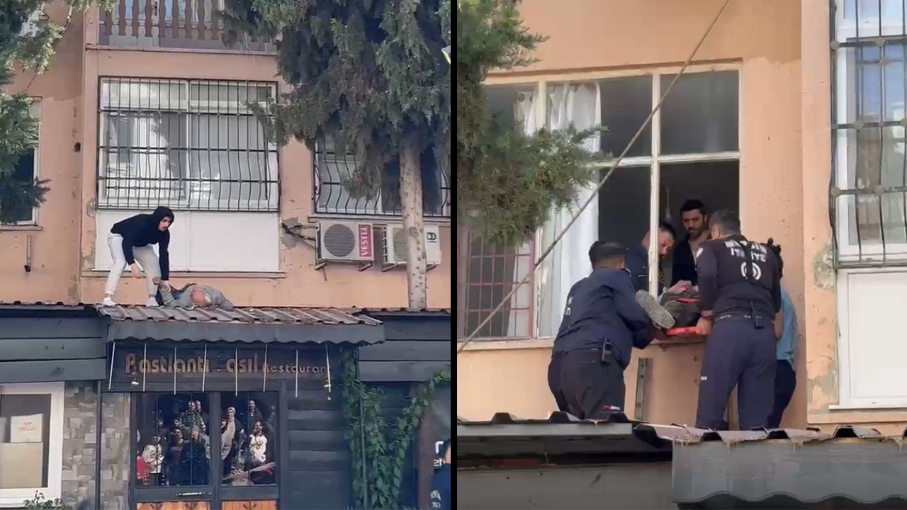 Damdan sarkarak evine girmeye çalıştı, sonu kötü bitti
