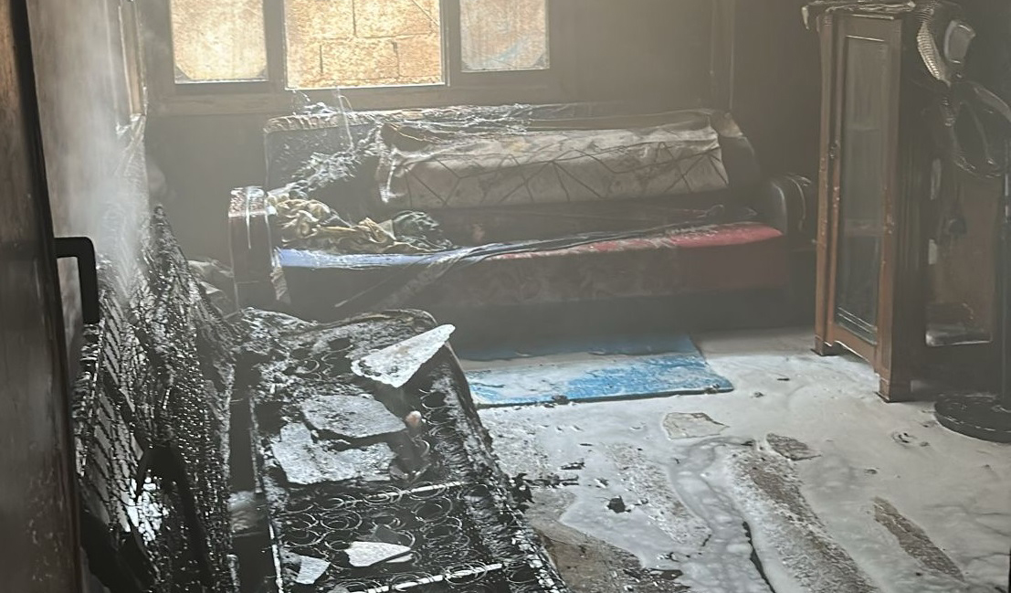 Evde çıkan yangın maddi hasara neden oldu