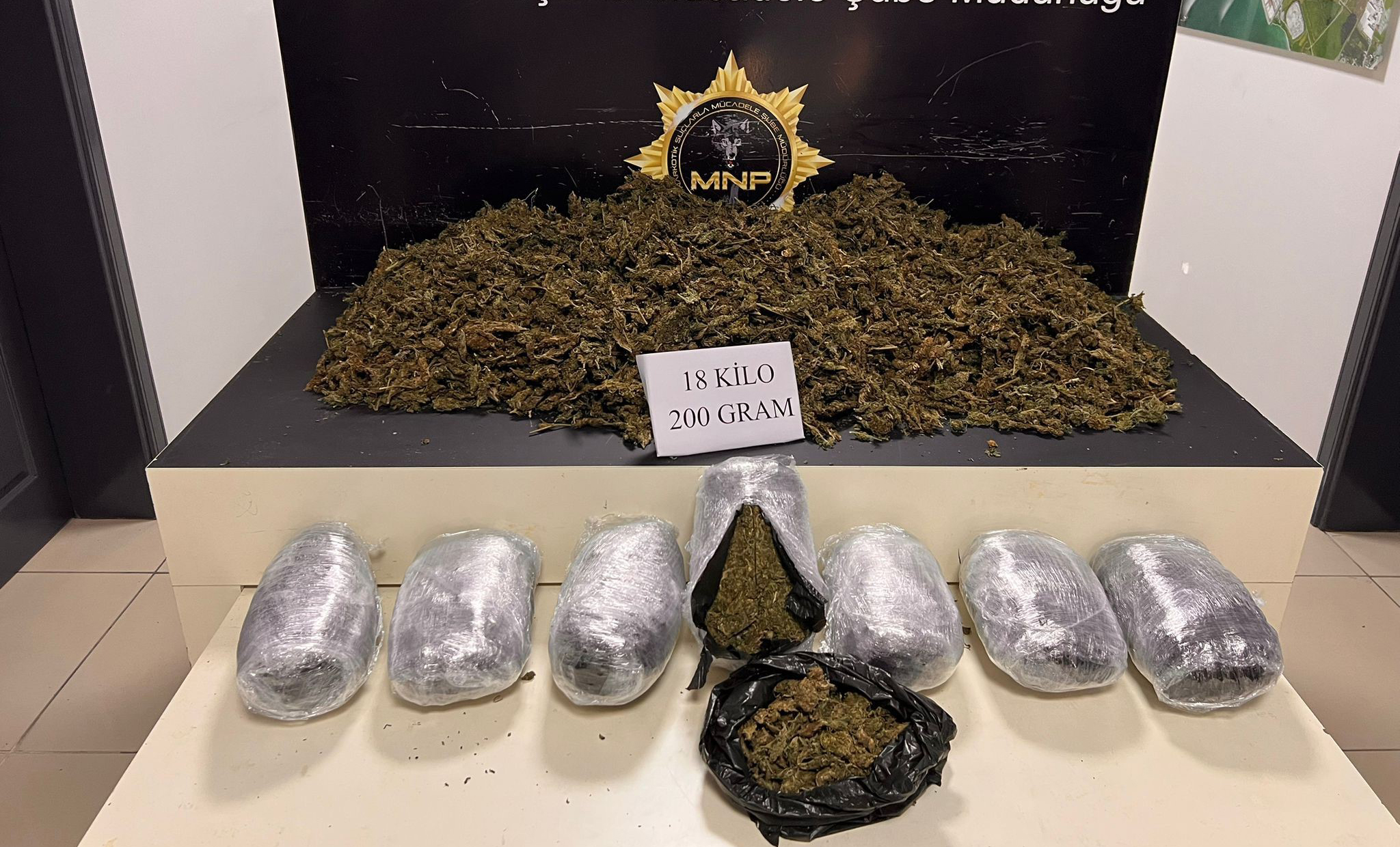 Mersin’de şeftali serasında 21 kilo skunk uyuşturucu ele geçirildi